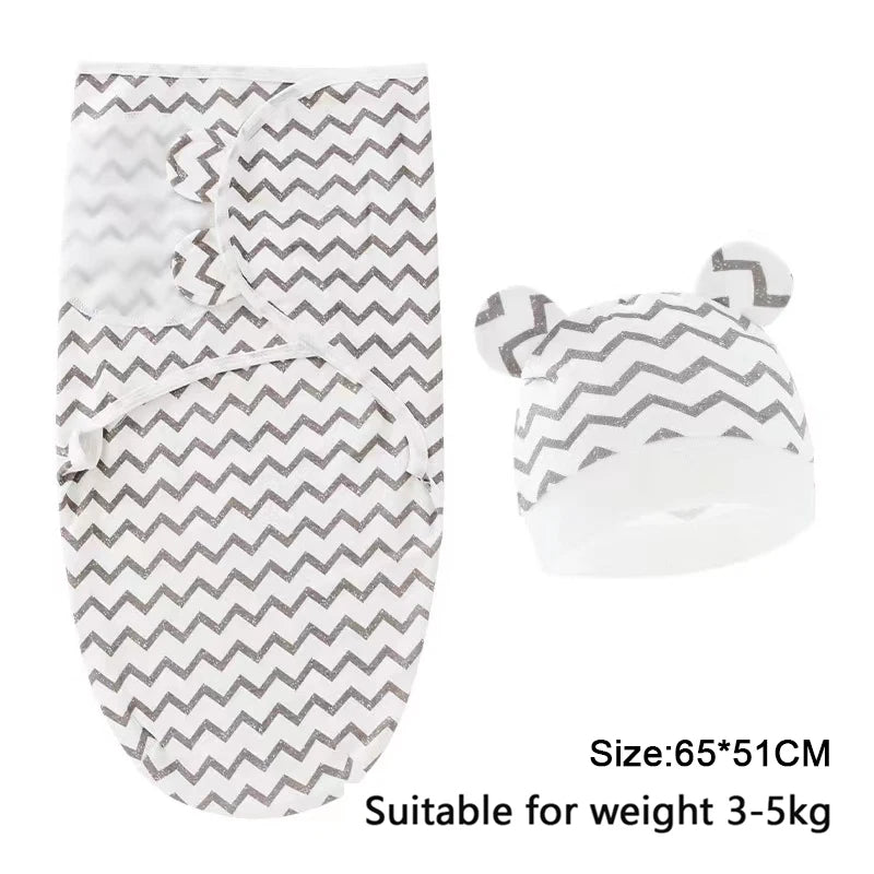 Premier Newborn Swaddle Wrap Organic Cotton with Cap – Baby Cocoon Blanket 0-6 Months Old