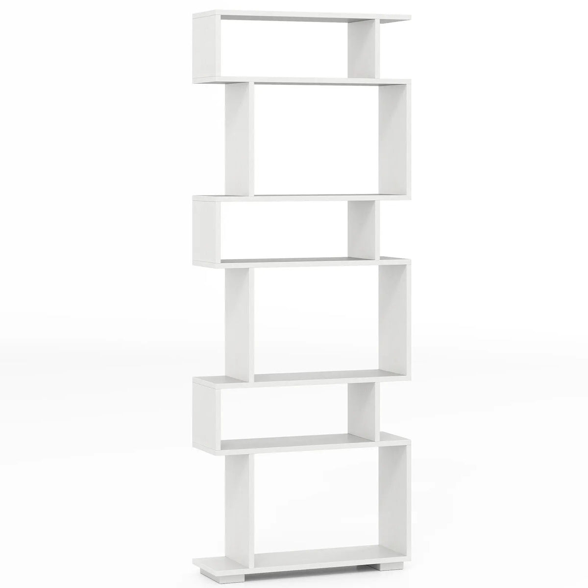 6 Tier Wooden Corner Bookshelf Bookcase Shelves Storage Rack Display Shelves