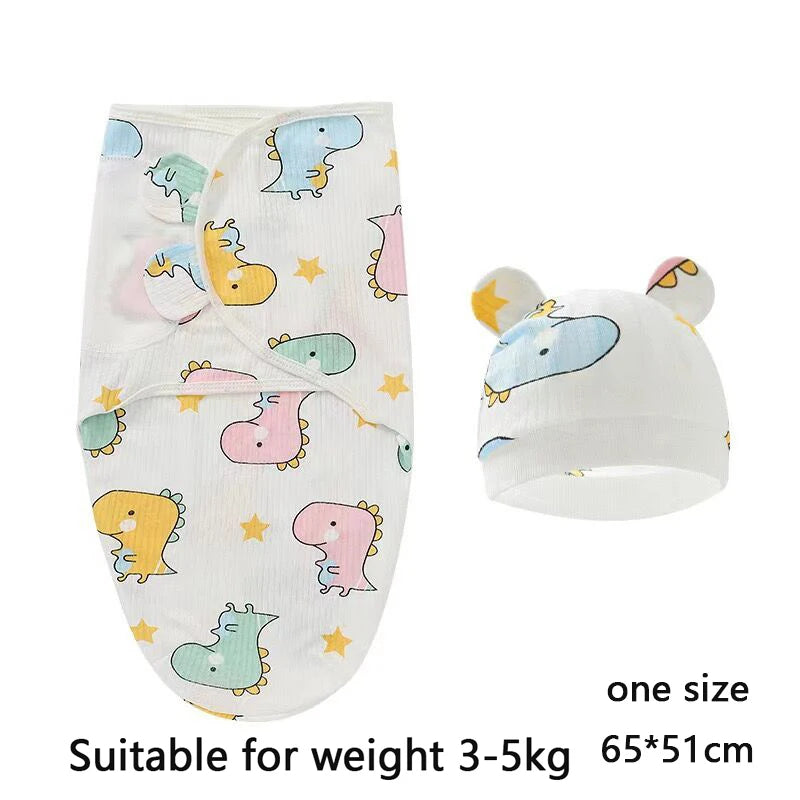 Premier Newborn Swaddle Wrap Organic Cotton with Cap – Baby Cocoon Blanket 0-6 Months Old