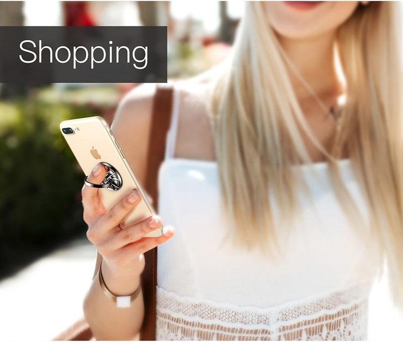 Mobile Phone Ring Gyro Spinner With Ant-fall Bracket