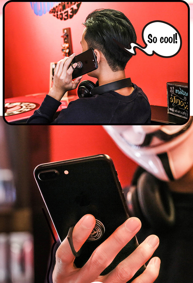Mobile Phone Ring Gyro Spinner With Ant-fall Bracket