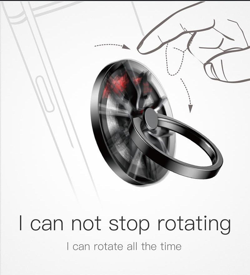 Mobile Phone Ring Gyro Spinner With Ant-fall Bracket