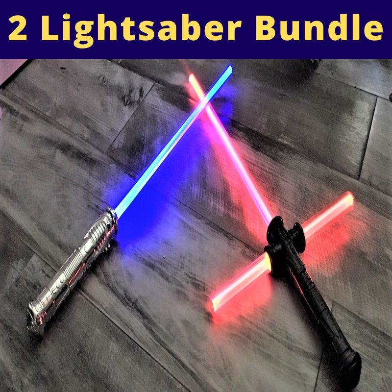 Kylo Ren Lightsaber Cross Guard VS JEDI Saber Sword Force FX - BUNDLE
