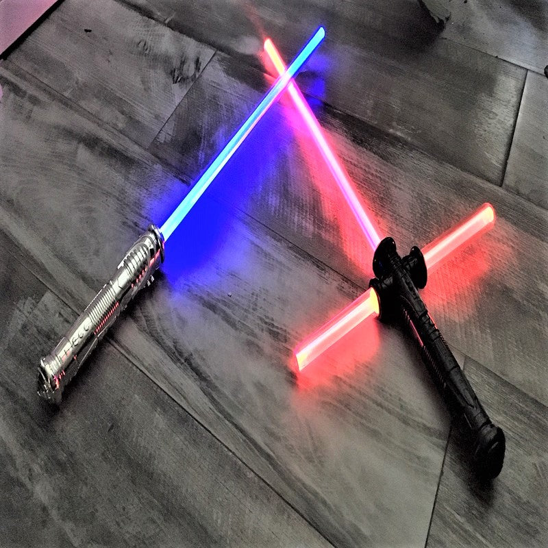 Kylo Ren Lightsaber Cross Guard VS JEDI Saber Sword Force FX - BUNDLE