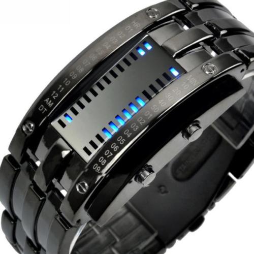 Futuristic Luxury Stainless Steel Mens LED Watch