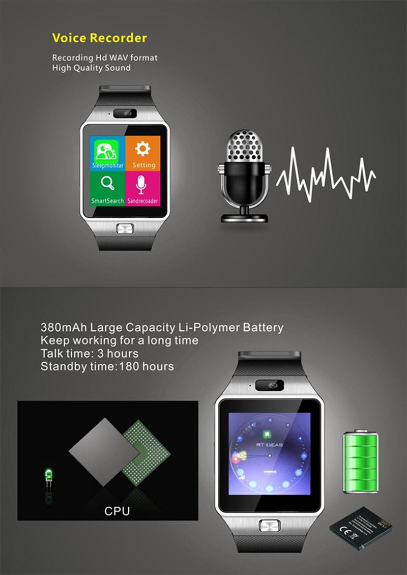 Gold Bluetooth Smart Watch GSM SIM for iPhone Samsung lg Android Phone Mate - UNISEX