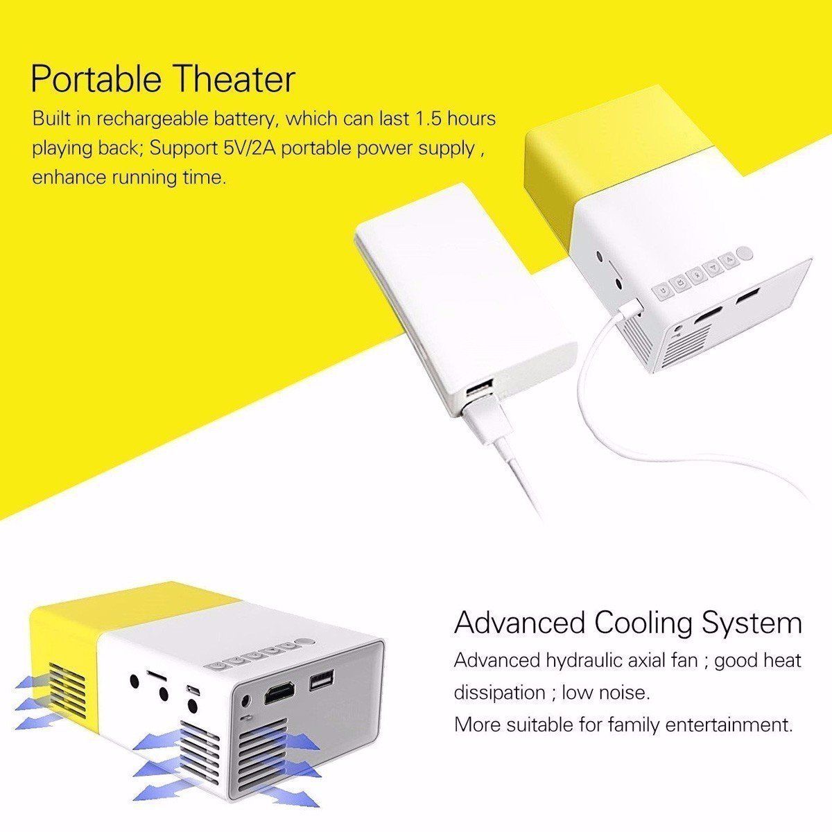 ULTRON LED Mini Projector w/1080p Full HD Support