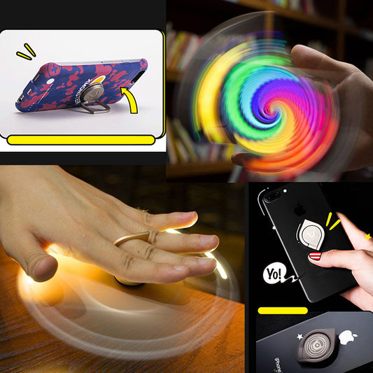 Mobile Phone Ring Gyro Spinner With Ant-fall Bracket
