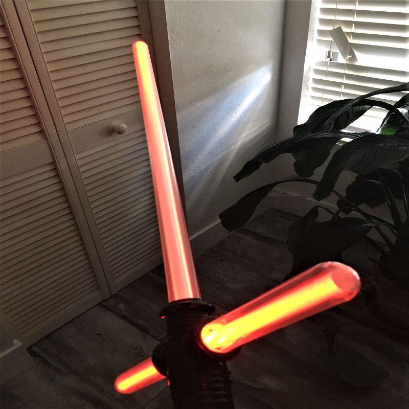 Kylo Ren Lightsaber Cross Guard VS JEDI Saber Sword Force FX - BUNDLE