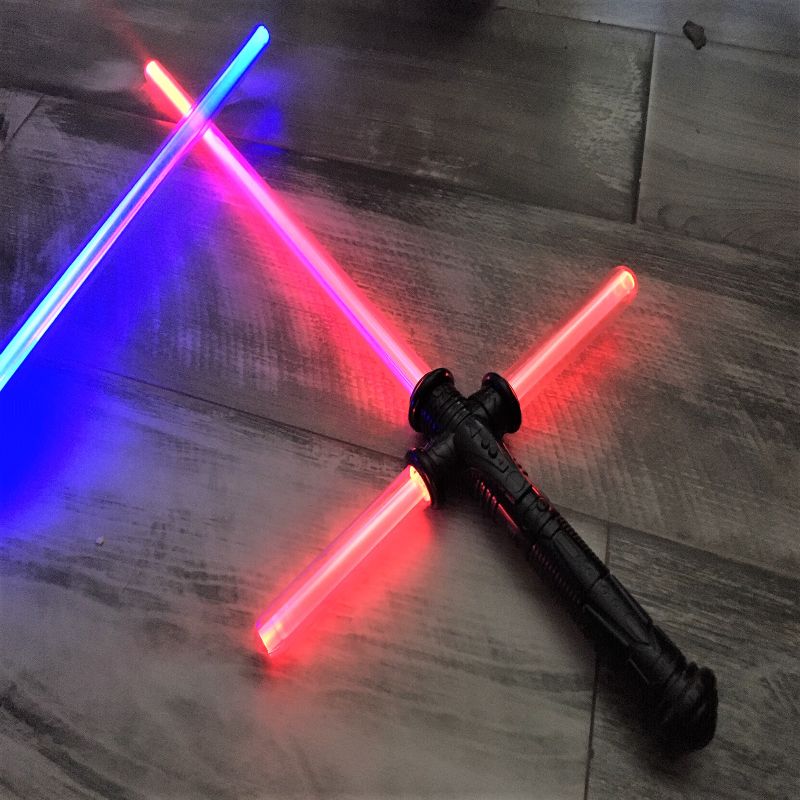 Kylo Ren Lightsaber Cross Guard VS JEDI Saber Sword Force FX - BUNDLE