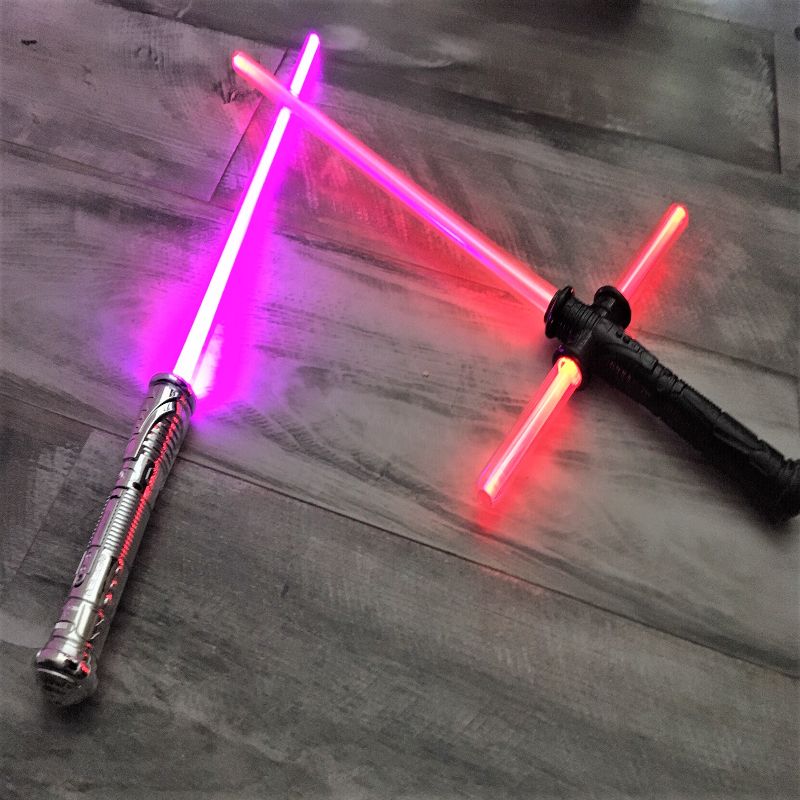 Kylo Ren Lightsaber Cross Guard VS JEDI Saber Sword Force FX - BUNDLE
