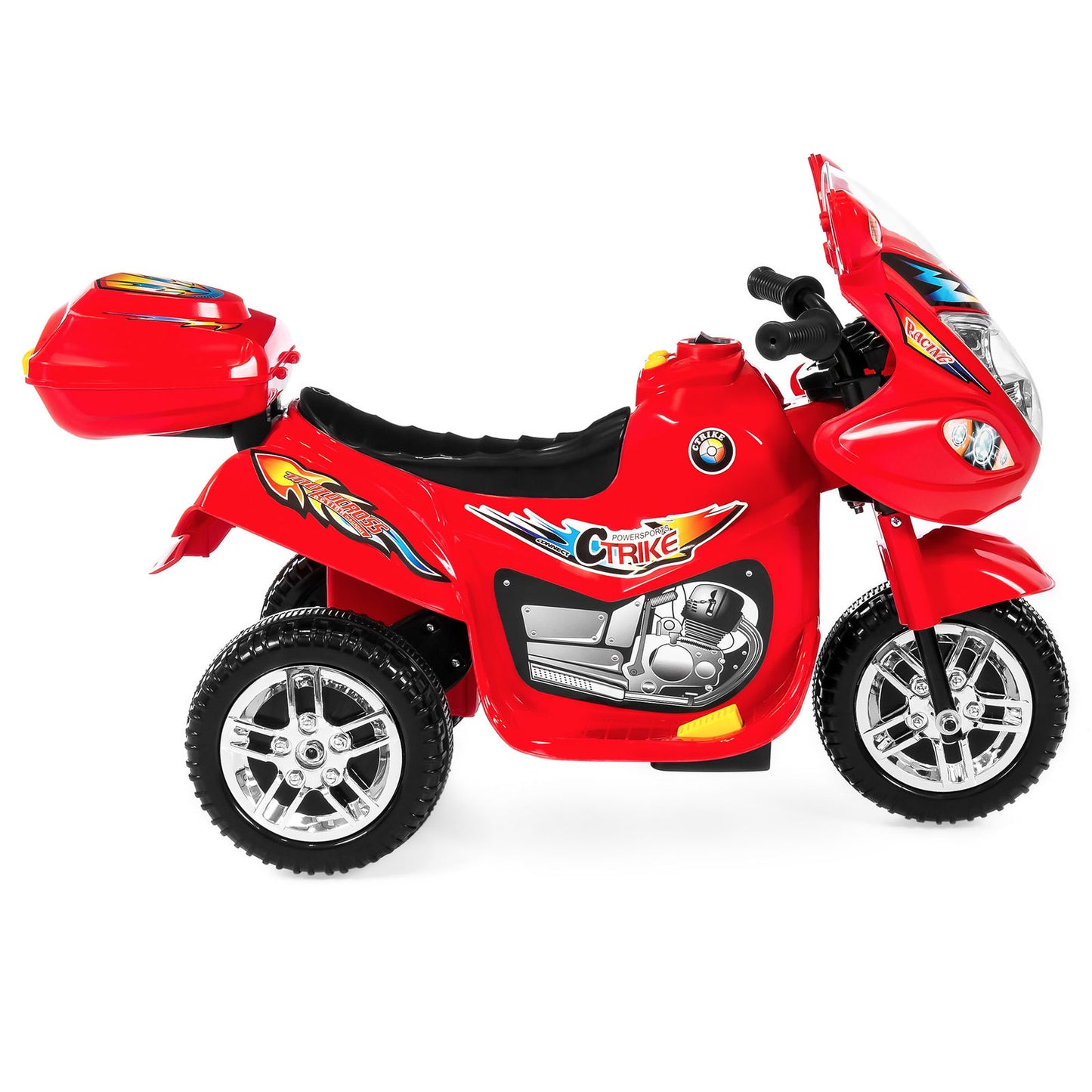 Cool Ride  3-Wheel Motorcycle For Kids - LIGHTS, MUSIC, HORN, STORAGE.