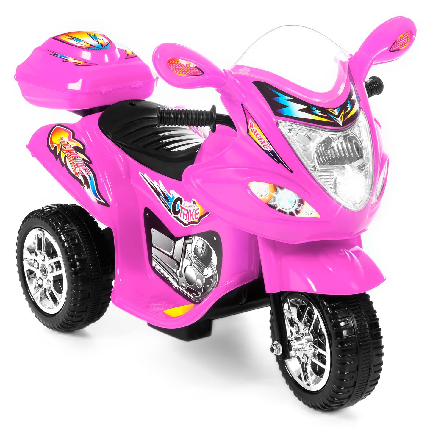 Cool Ride  3-Wheel Motorcycle For Kids - LIGHTS, MUSIC, HORN, STORAGE.