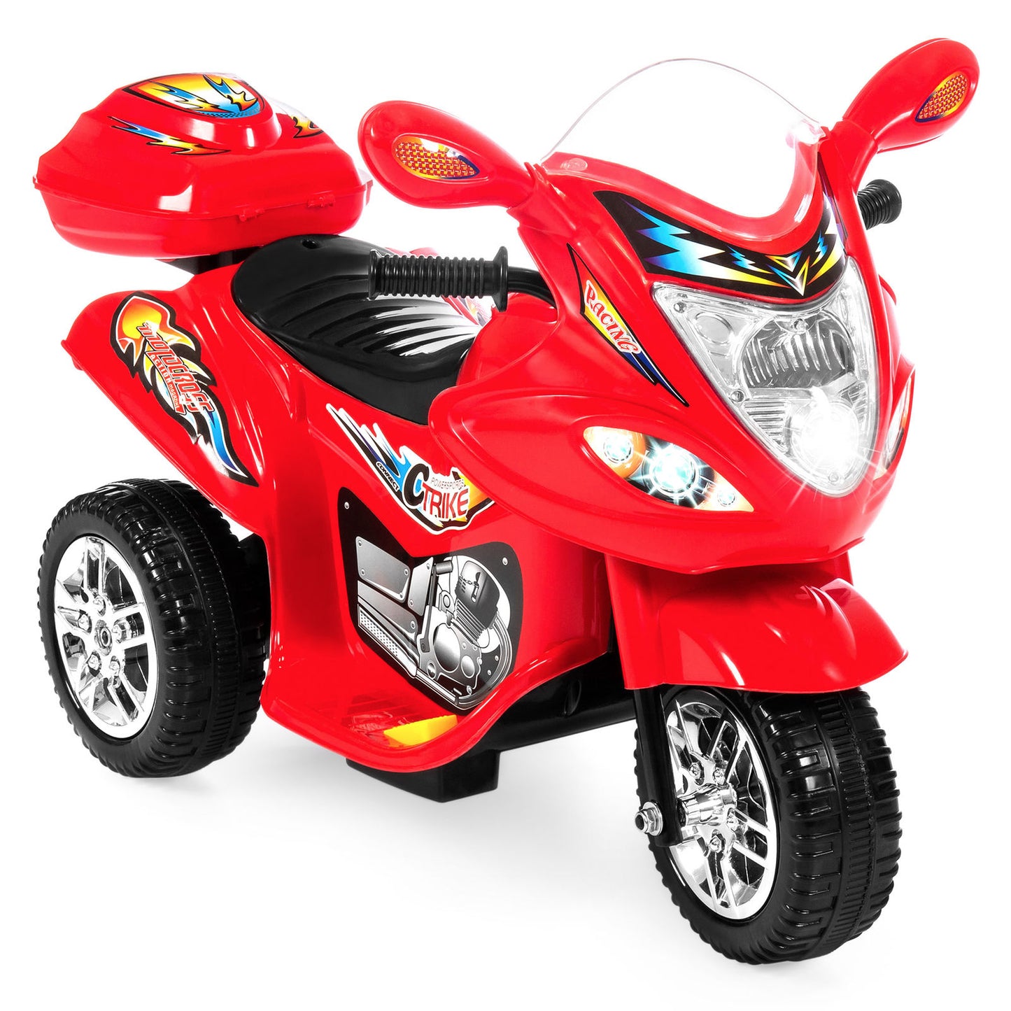 Cool Ride  3-Wheel Motorcycle For Kids - LIGHTS, MUSIC, HORN, STORAGE.