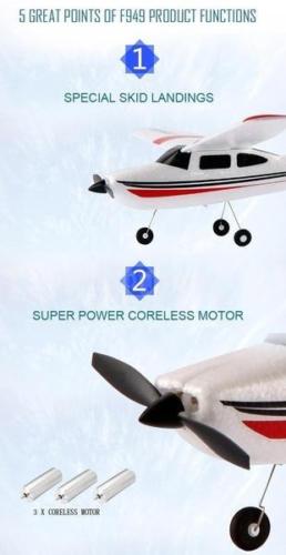 Super F949 2.4G 3CH RC Airplane Fixed Wing Plane Battery Drone
