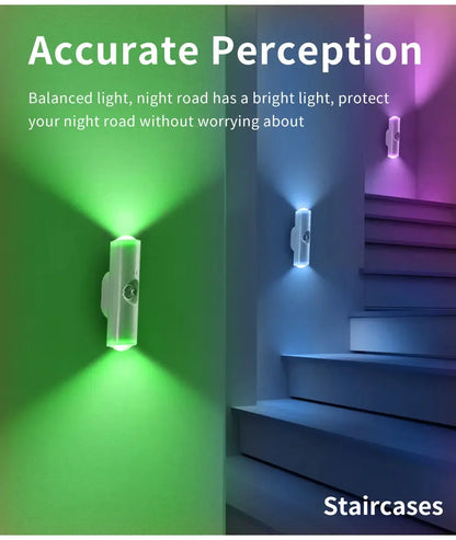 Motion Sensor Night Light – Indoor & Outdoor Sconce Diffused Lighting Lamp (Battery Operated, RGB LED)