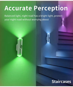 Motion Sensor Night Light – Indoor & Outdoor Sconce Diffused Lighting Lamp (Battery Operated, RGB LED)