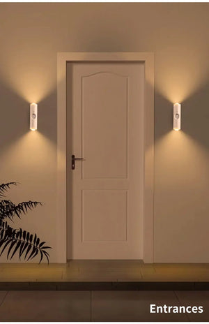 Motion Sensor Night Light – Indoor & Outdoor Sconce Diffused Lighting Lamp (Battery Operated, RGB LED)