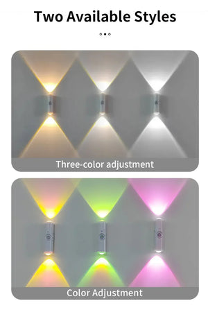 Motion Sensor Night Light – Indoor & Outdoor Sconce Diffused Lighting Lamp (Battery Operated, RGB LED)