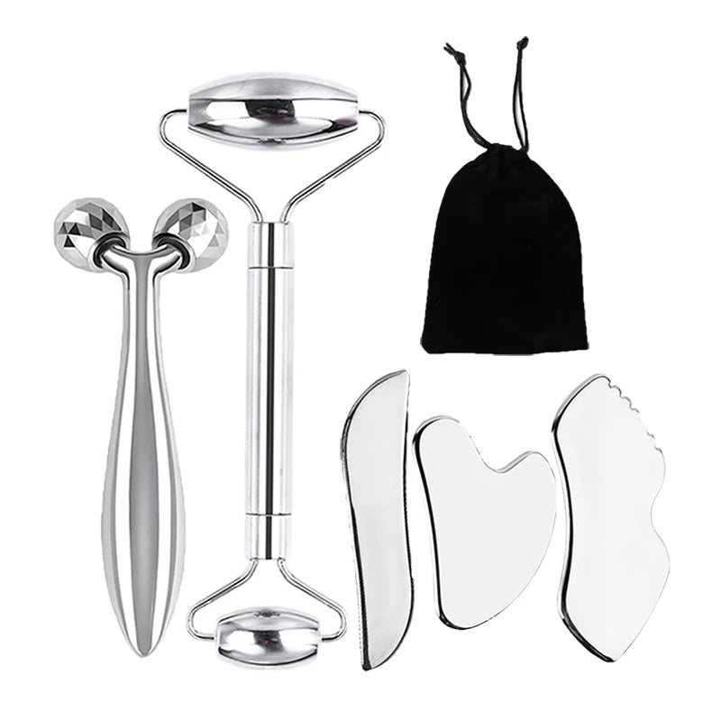 Cold Stainless Steel  Ice Roller For Face Lymph Drainage Set – Soothe, Sculpt & Refresh
