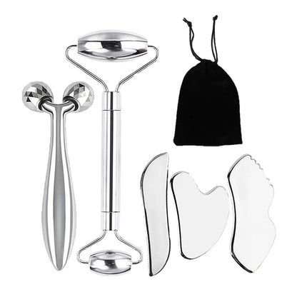 Cold Stainless Steel  Ice Roller For Face Lymph Drainage Set – Soothe, Sculpt & Refresh