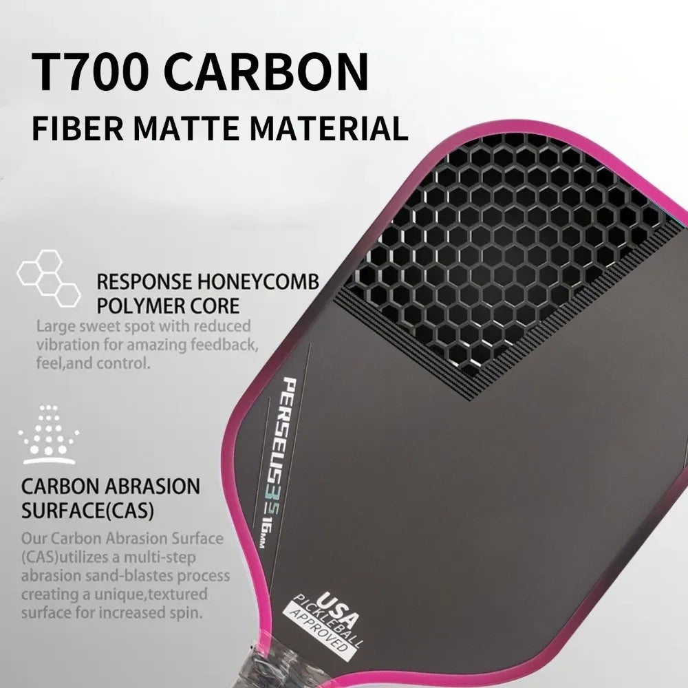 Premier Pro Carbon Fiber Power Pickleball Paddle – T700 Face with Honeycomb Core
