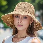 Womens Wide Brim Sun Hat – Straw Style Elegance for Summer Comfort