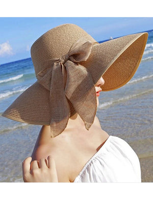 Womens Wide Brim Straw Bow Sun Hat – Lightweight, Breathable & Summer Ready