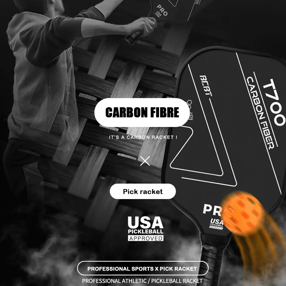 Premier Pro Carbon Fiber Power Pickleball Paddle – T700 Face with Honeycomb Core