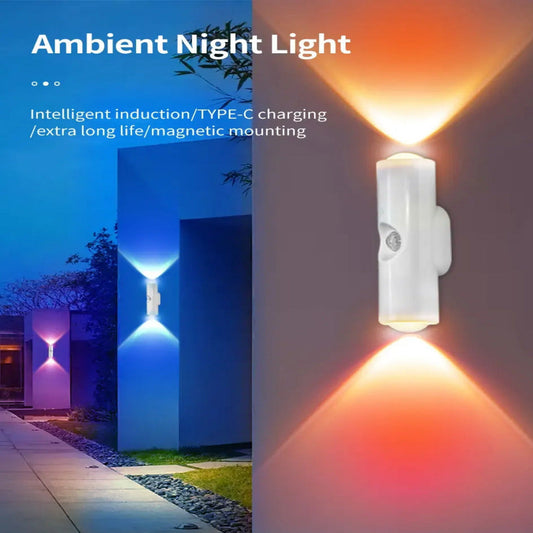 Motion Sensor Night Light – Indoor & Outdoor Sconce Diffused Lighting Lamp (Battery Operated, RGB LED)