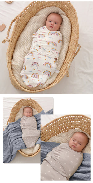 Premier Newborn Baby Cocoon Swaddle Wrap – 100% Organic Cotton Muslin Blankets | Suitable for 4 Seasons