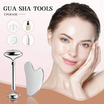 Cold Stainless Steel  Ice Roller For Face Lymph Drainage Set – Soothe, Sculpt & Refresh