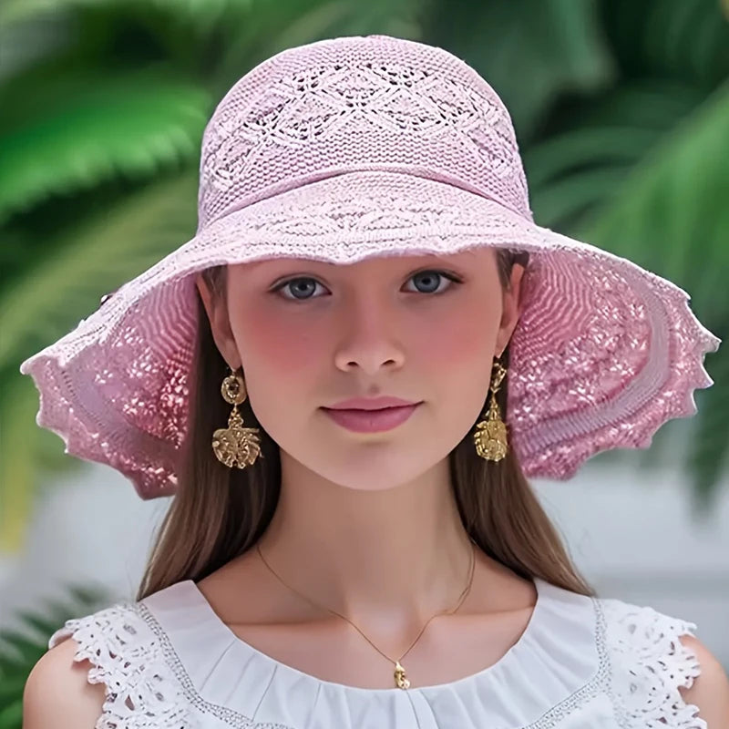 Womens Wide Brim Sun Hat – Straw Style Elegance for Summer Comfort