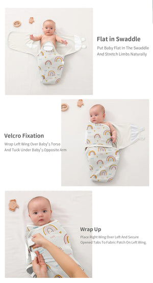 Premier Newborn Baby Cocoon Swaddle Wrap – 100% Organic Cotton Muslin Blankets | Suitable for 4 Seasons