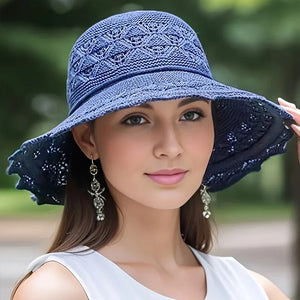 Womens Wide Brim Sun Hat – Straw Style Elegance for Summer Comfort