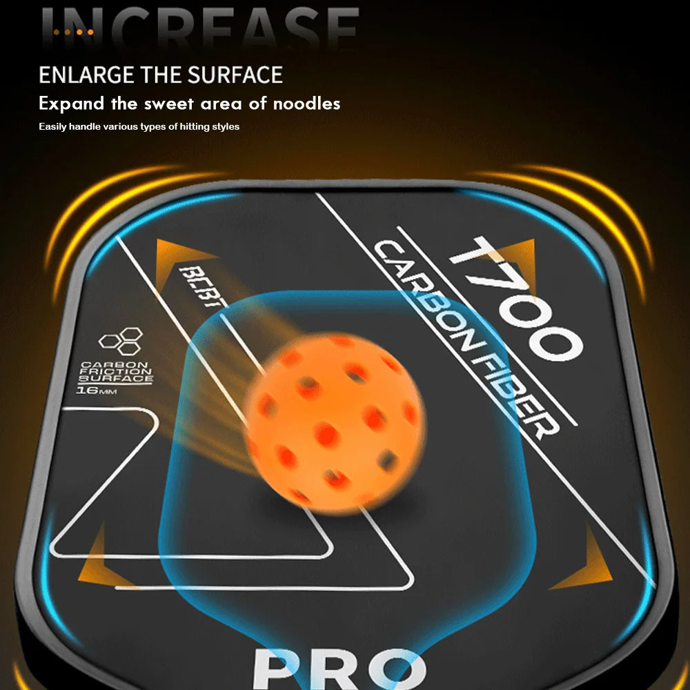 Premier Pro Carbon Fiber Power Pickleball Paddle – T700 Face with Honeycomb Core