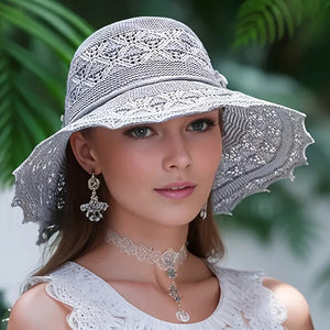 Womens Wide Brim Sun Hat – Straw Style Elegance for Summer Comfort