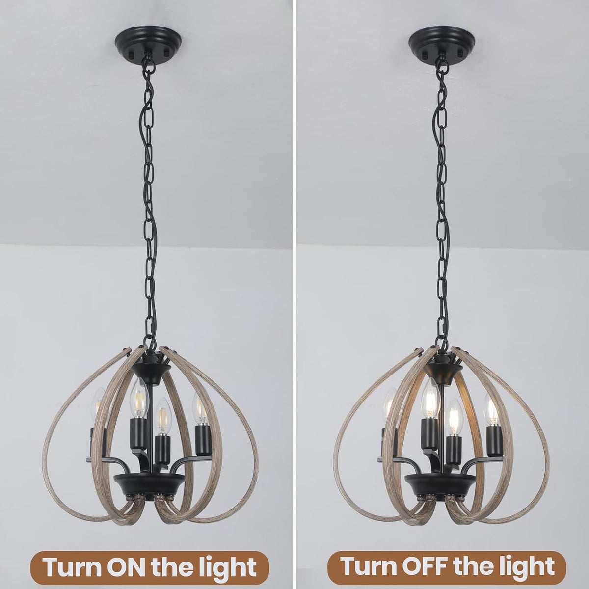 Farmhouse Rustic Retro Ceiling Light Chandelier