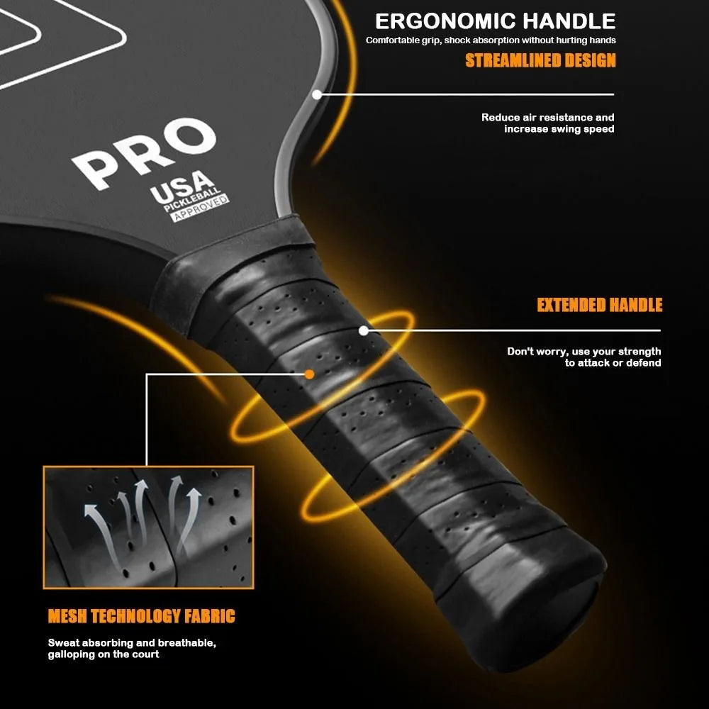 Premier Pro Carbon Fiber Power Pickleball Paddle – T700 Face with Honeycomb Core