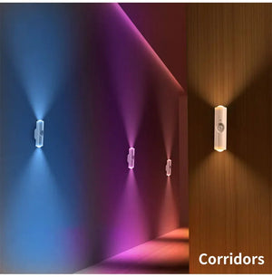 Motion Sensor Night Light – Indoor & Outdoor Sconce Diffused Lighting Lamp (Battery Operated, RGB LED)