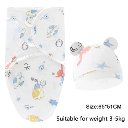 Premier Newborn Swaddle Wrap Organic Cotton with Cap – Baby Cocoon Blanket 0-6 Months Old