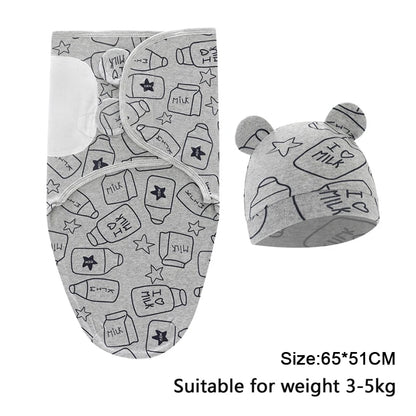 Premier Newborn Swaddle Wrap Organic Cotton with Cap – Baby Cocoon Blanket 0-6 Months Old