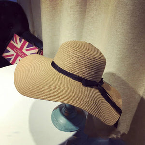 Womens Wide Brim Straw Bow Sun Hat – Lightweight, Breathable & Summer Ready