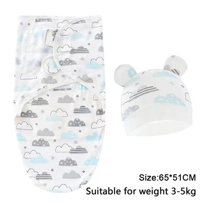 Premier Newborn Swaddle Wrap Organic Cotton with Cap – Baby Cocoon Blanket 0-6 Months Old
