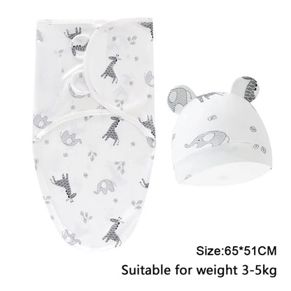 Premier Newborn Swaddle Wrap Organic Cotton with Cap – Baby Cocoon Blanket 0-6 Months Old
