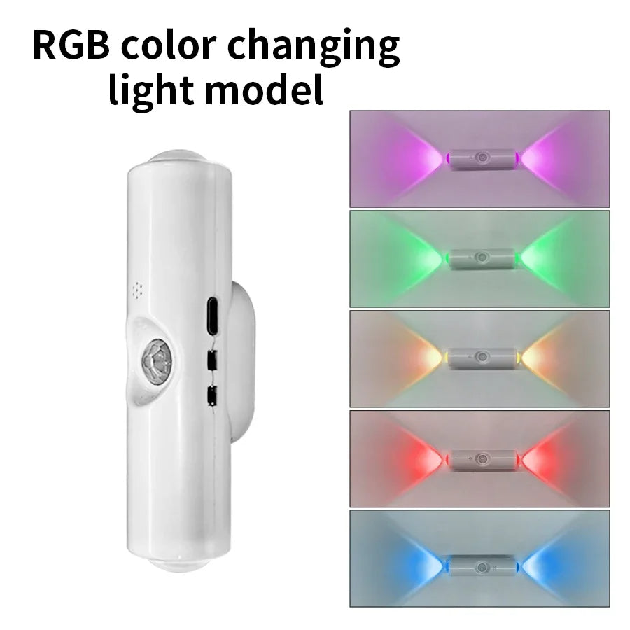 Motion Sensor Night Light – Indoor & Outdoor Sconce Diffused Lighting Lamp (Battery Operated, RGB LED)
