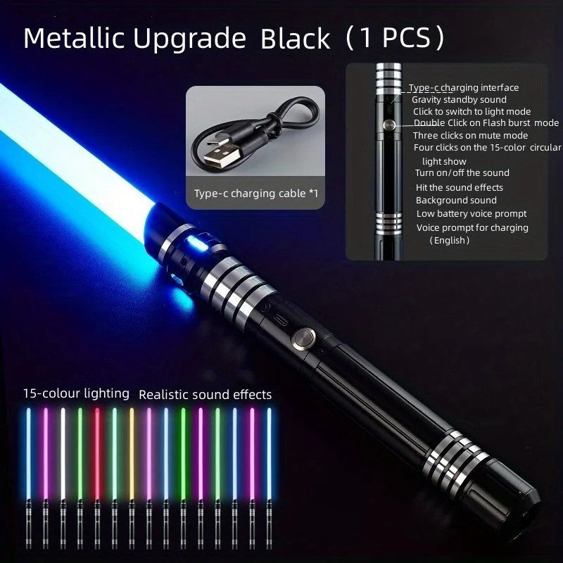 SithForge™ Black Full Metal 15 Color Star Wars Darth Maul DOUBLE Bladed Lightsaber Replica