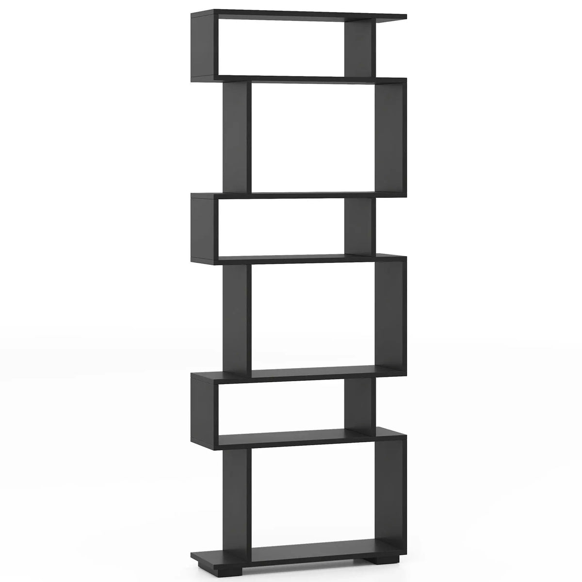 6 Tier Wooden Corner Bookshelf Bookcase Shelves Storage Rack Display Shelves