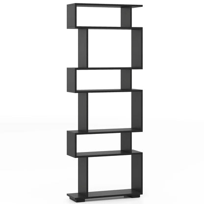 6 Tier Wooden Corner Bookshelf Bookcase Shelves Storage Rack Display Shelves