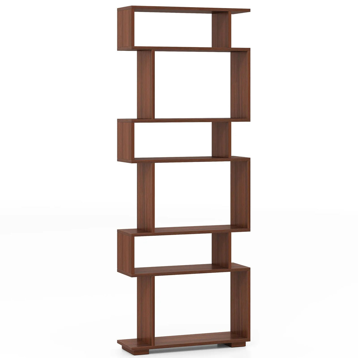 6 Tier Wooden Corner Bookshelf Bookcase Shelves Storage Rack Display Shelves